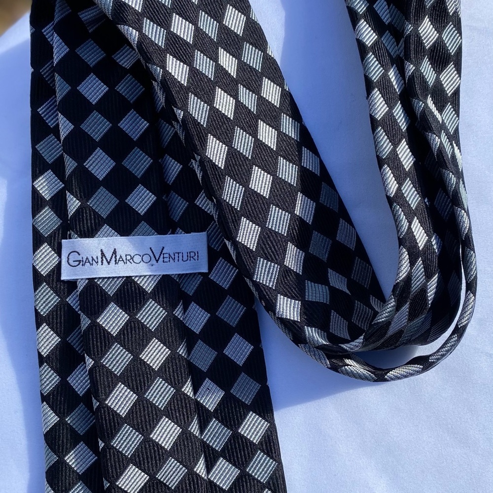 NW Gian Marco Venturi 🇮🇹 Made 💯 Silk Tie, 56”L